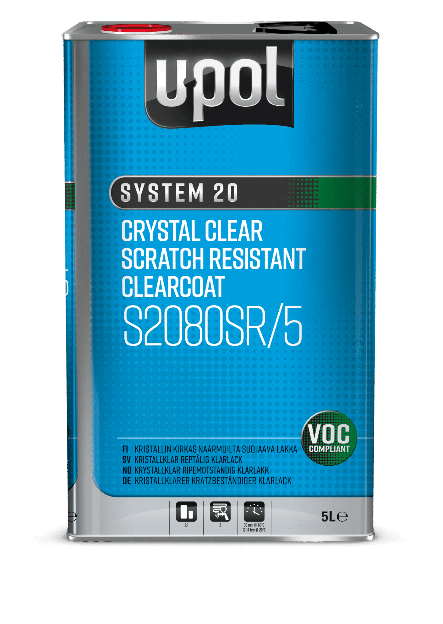 S2080SR 5 Crystal Clear Scratch Resistant Clearcoat 5L